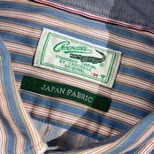 Crocodile クロコダイル JAPAN FABRIC ストライプ BD ボタンダウン 長袖 シャツ サイズ M /ブルー系 メンズ