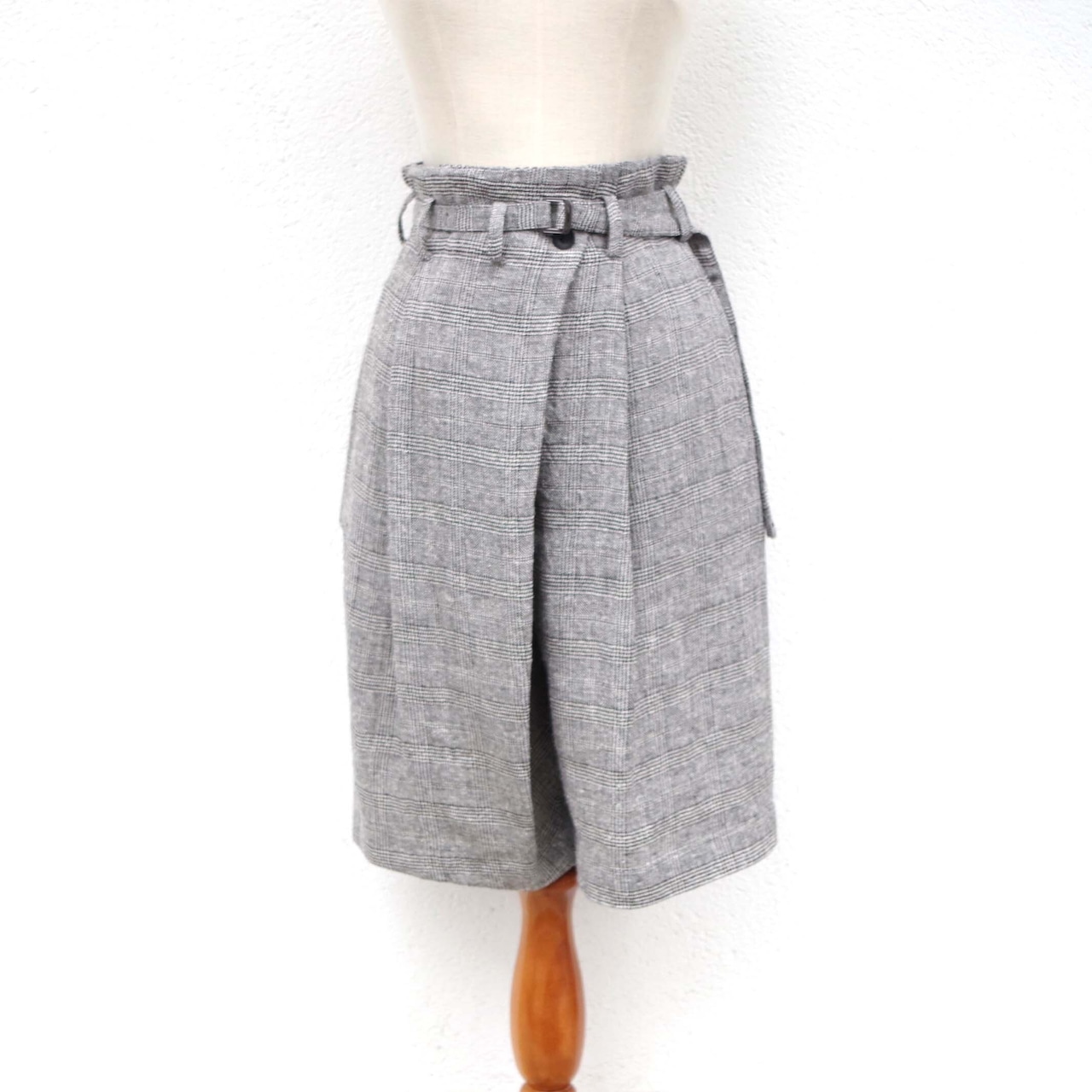 SIWALY  Wraped Short Check Pants