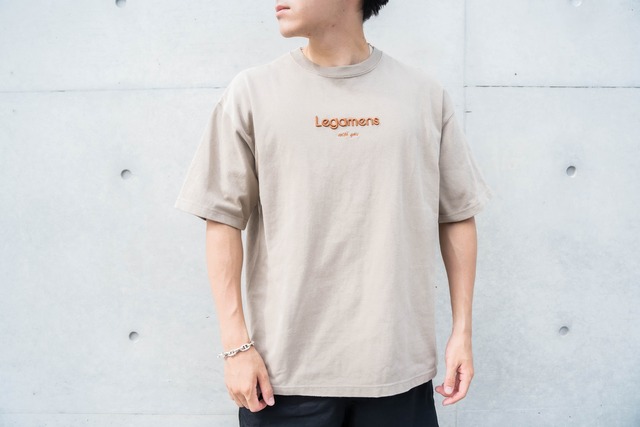 【3D logo over size T-shirt】/ acid khaki