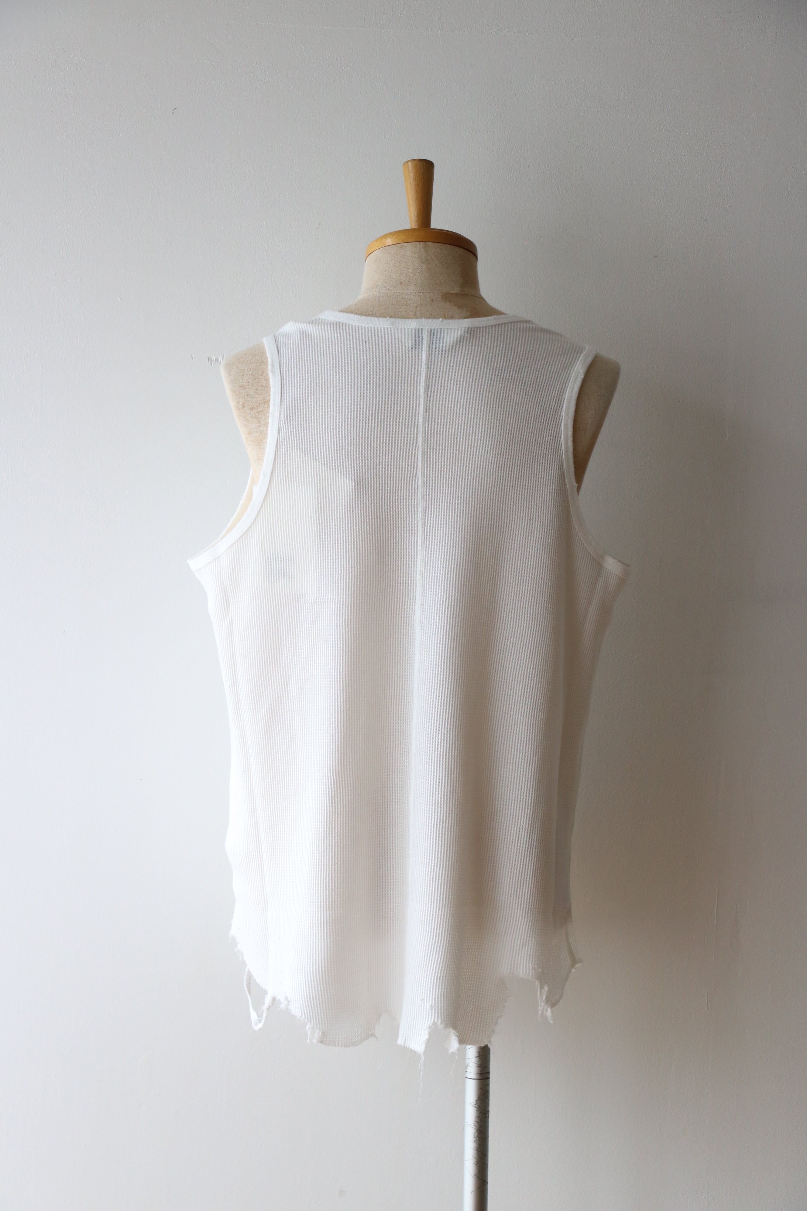 Ancellm - DAMAGE WAFFLE TANK TOP- / ANC-STD-CT04 / アンセルム