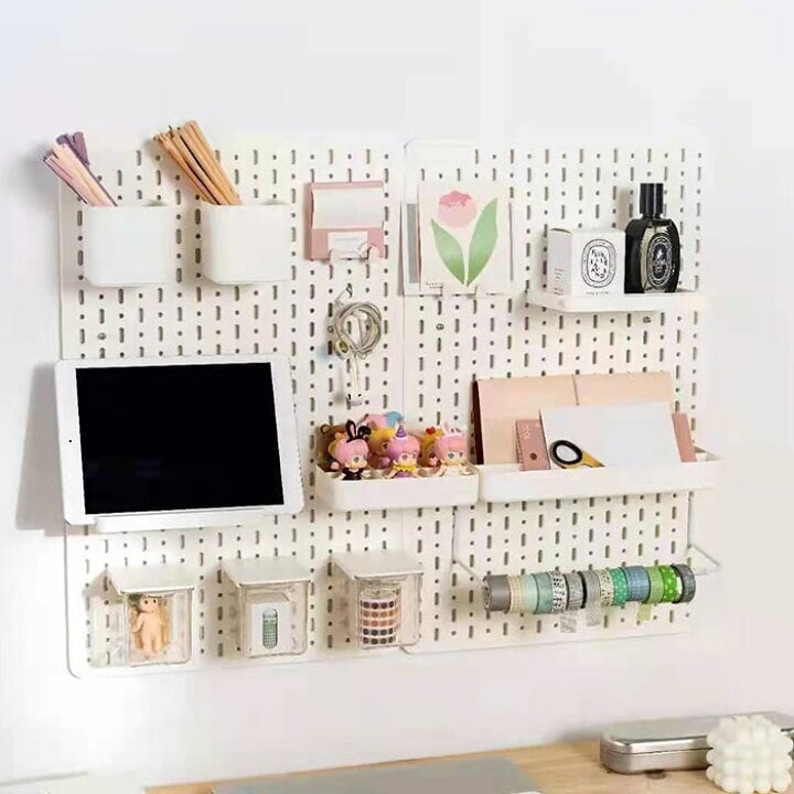 有孔ボード×2枚 書斎 寝室【清新風・お洒落装飾9点セット】ワンルーム