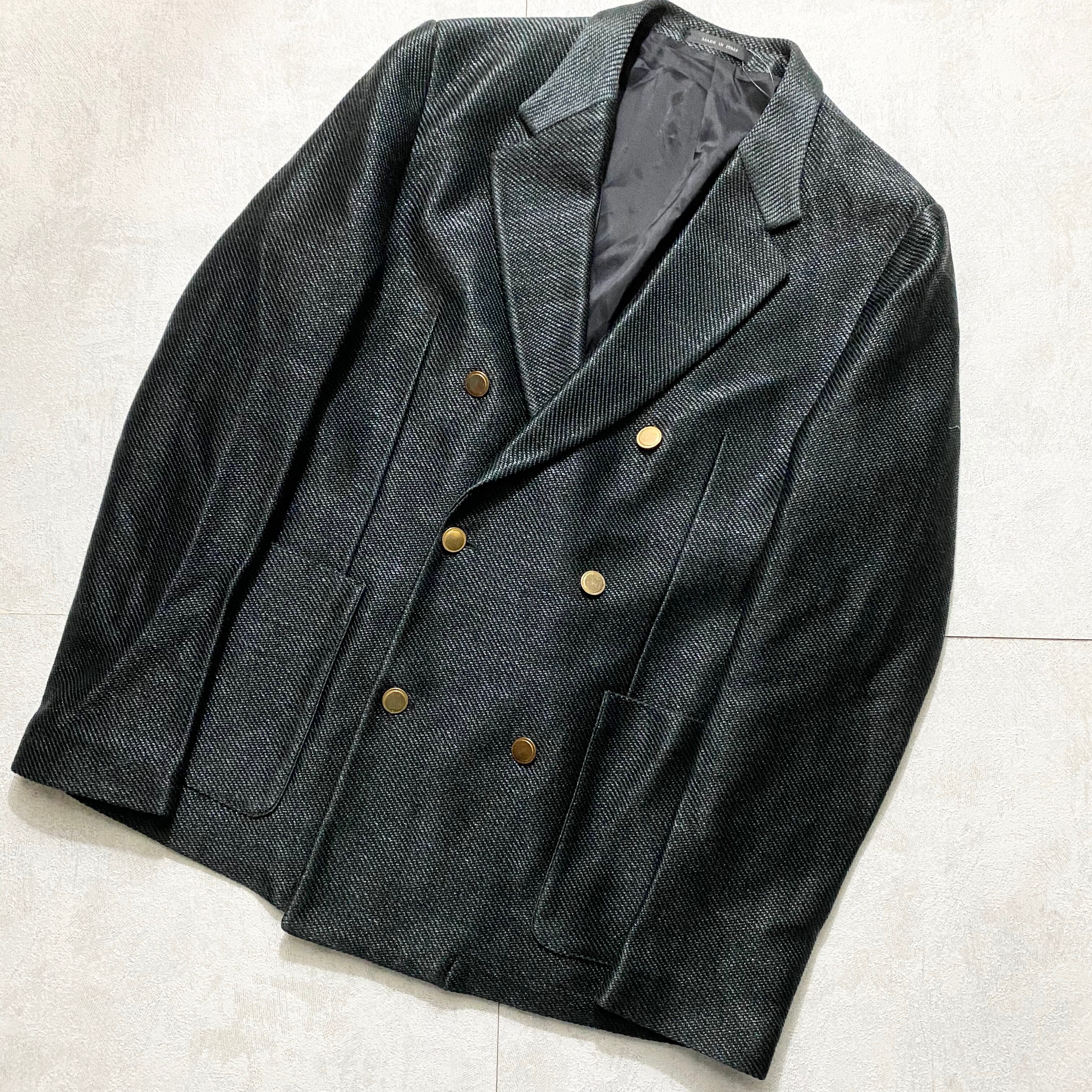 EMPORIO ARMANI shinny fabric tailored jacket “robert line” | NOIR 