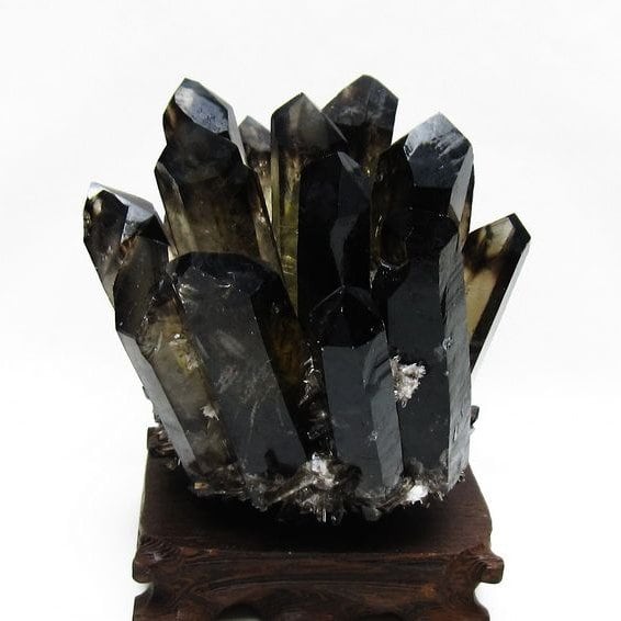 モリオン クラスター 黒水晶 原石 台座付属 一点物 182-8435