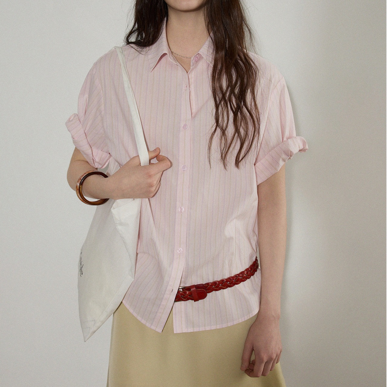 Stripe  shirt color blouse  T4503