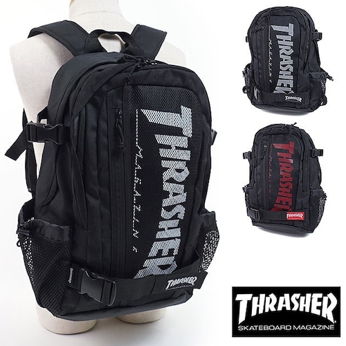 THRASHER (スラッシャー) 多機能バックパック リュックサック バッグ メンズ・レディース ブラック THRSG7901N