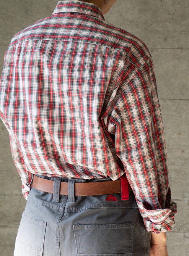 "CHRISTOPHER HAYES" 1980s Tartan plaid B.D. shirt
