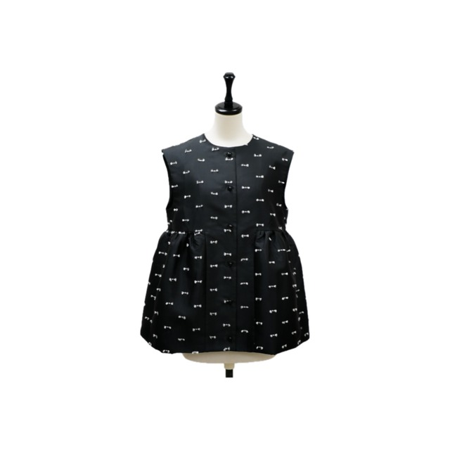 Ribbon design peplum vest