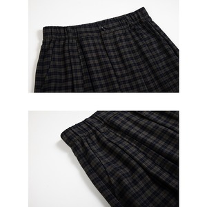 レトロチェック柄ワイドレッグパンツ　979