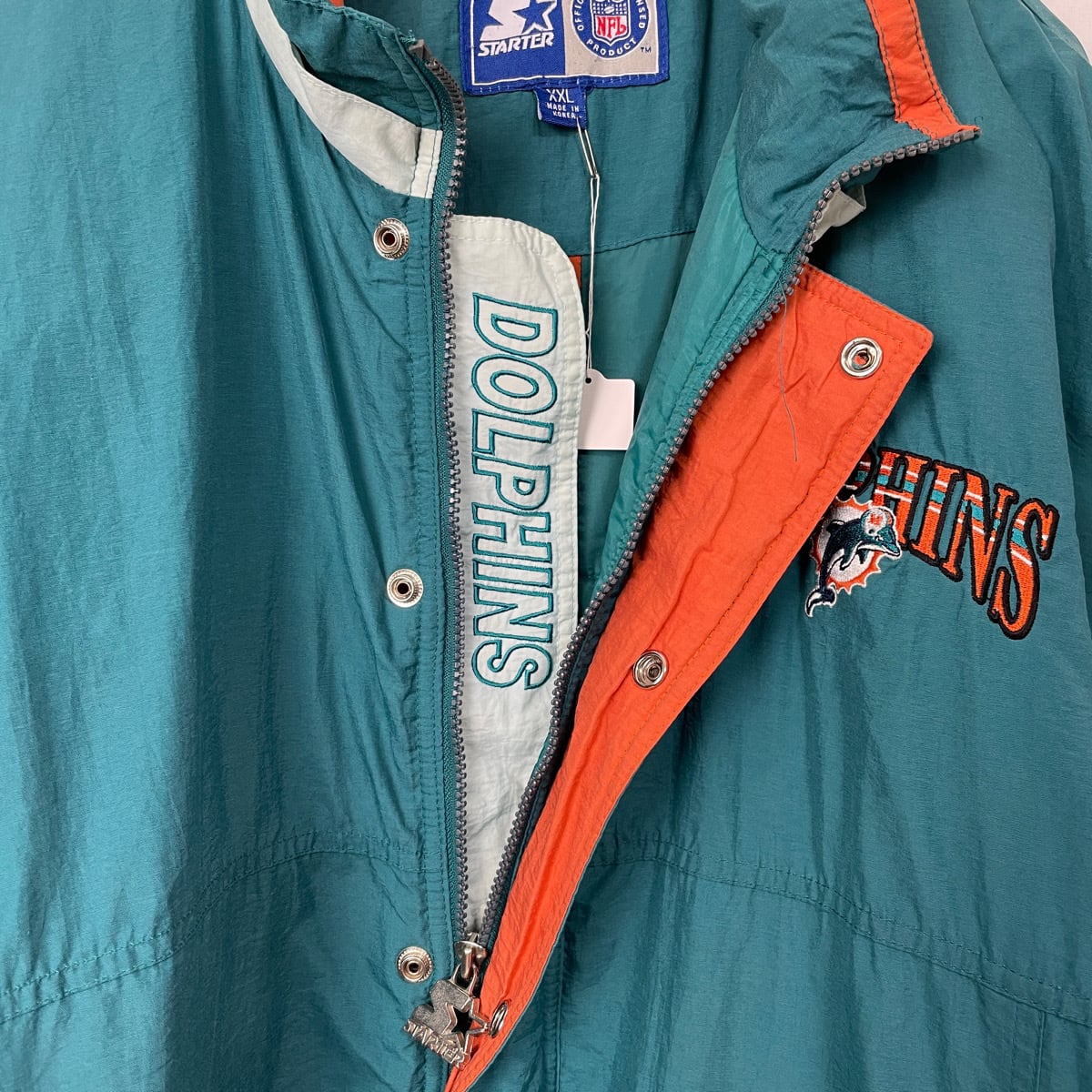 90年代 スターター Starter NFL MIAMI DOLPHINS マイアミドルフィンズ 中綿ジャケット メンズL ヴィンテージ /evb003855