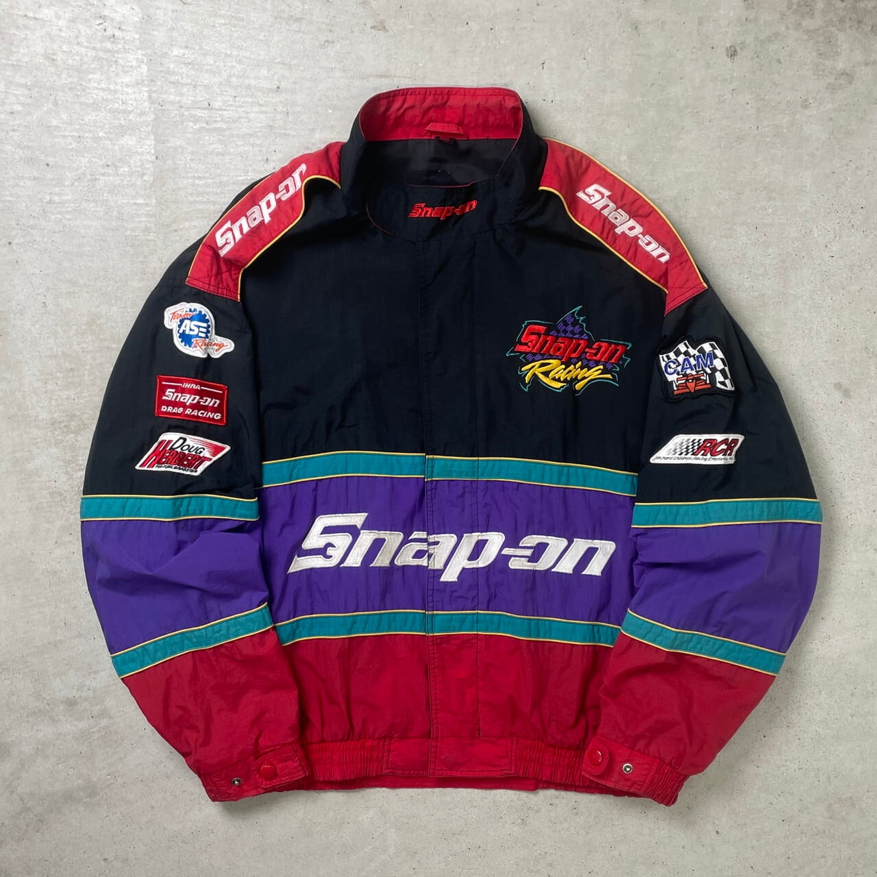 SNAP-ON 企業ロゴ 刺繍 ナイロン レーシングジャケット メンズXXL相当 