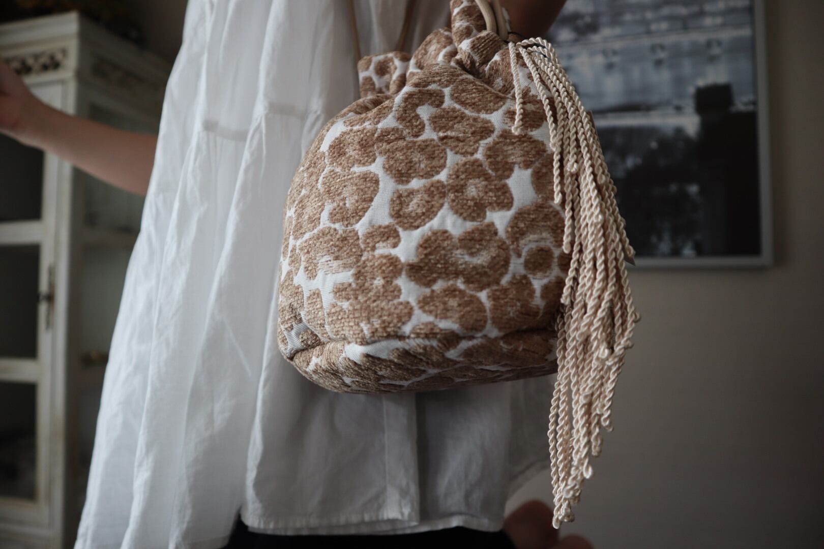 moro＞巾着バッグ leopard fringe bag | Pay ID