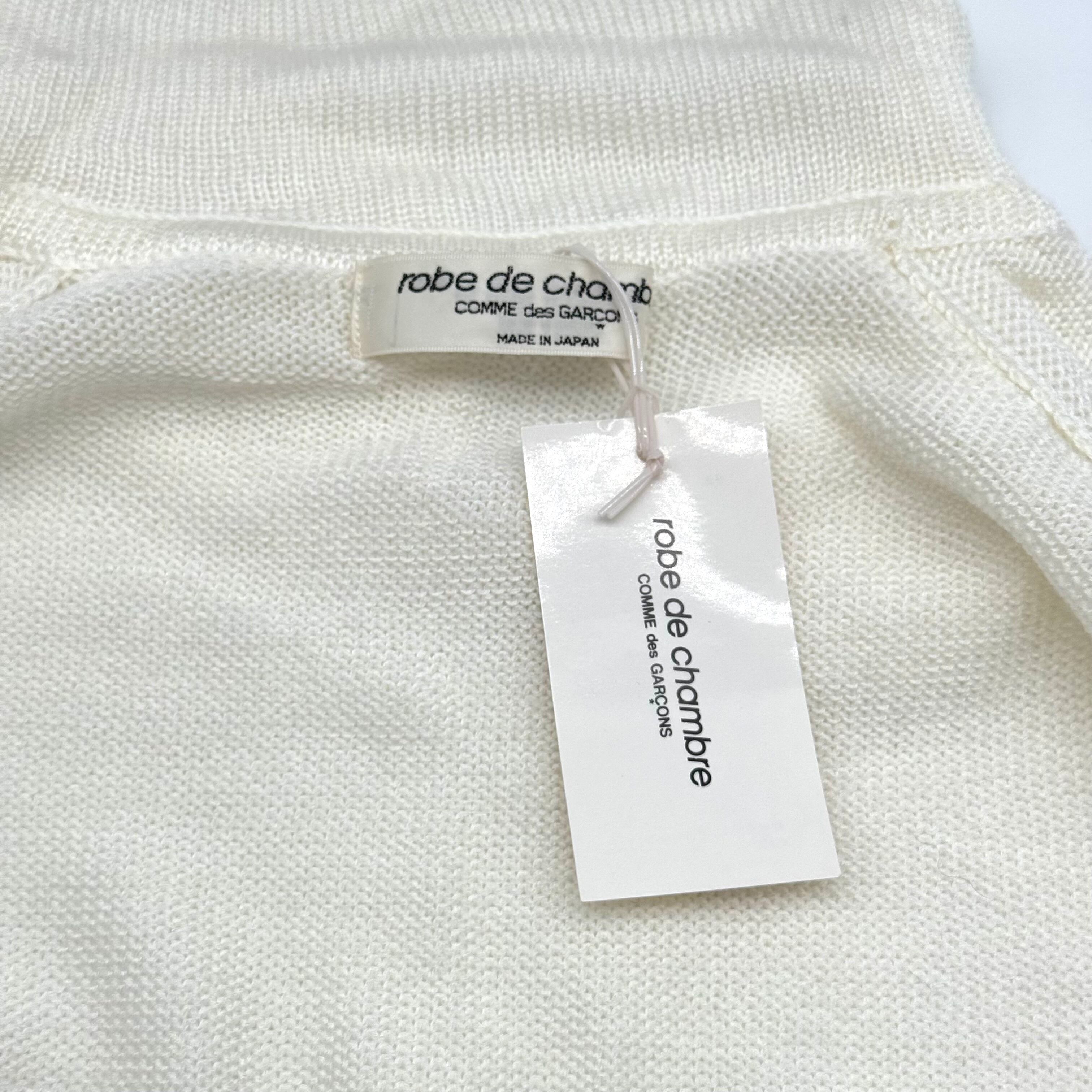 robe de chambre COMME des GARCONS ポロシャツ robe de chamble COMME des GARÇONS ニットポロシャツ ホワイト ローブ