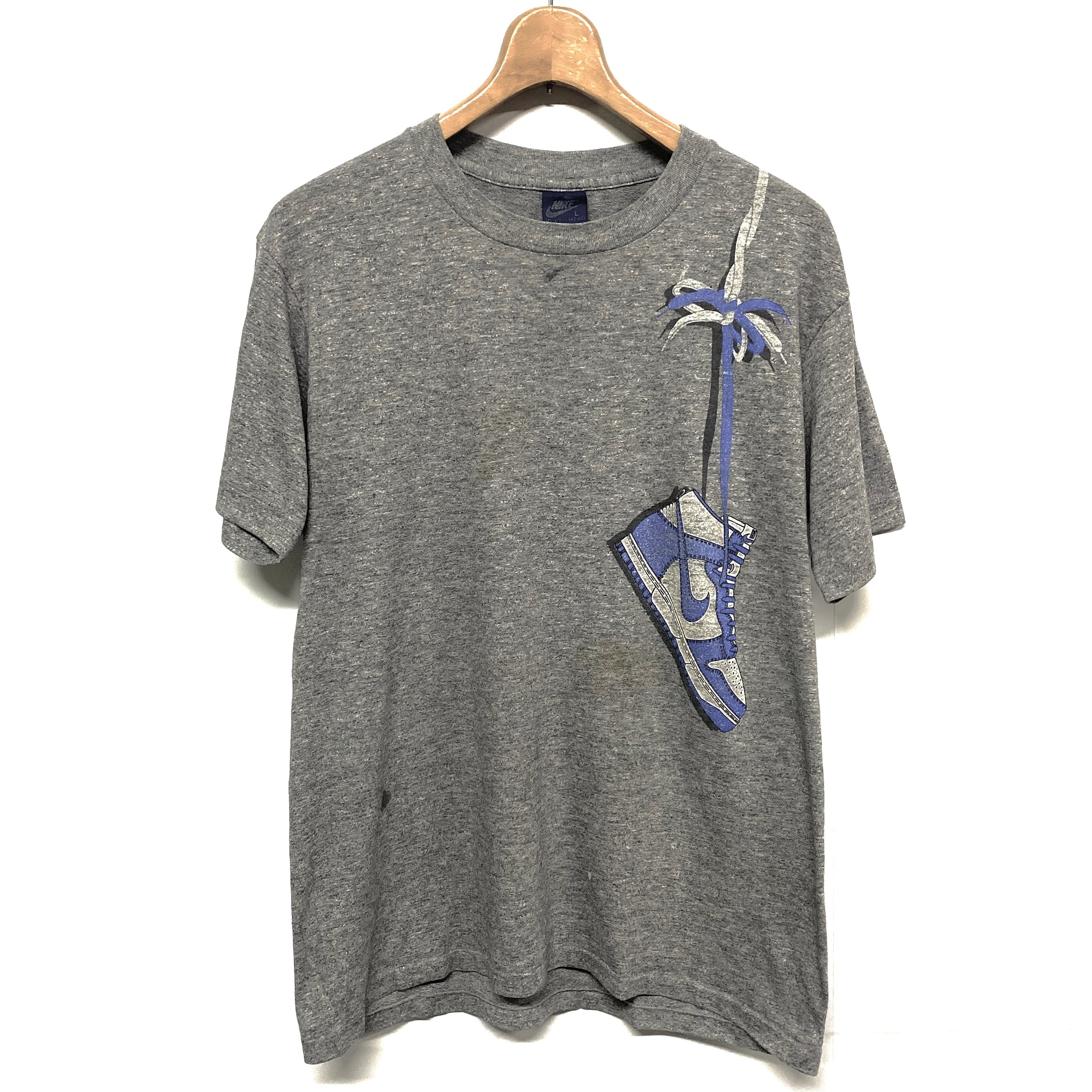 80年代 ヴィンテージ NIKE ナイキ 肩掛け Tシャツ 霜降り レーヨン混 L  