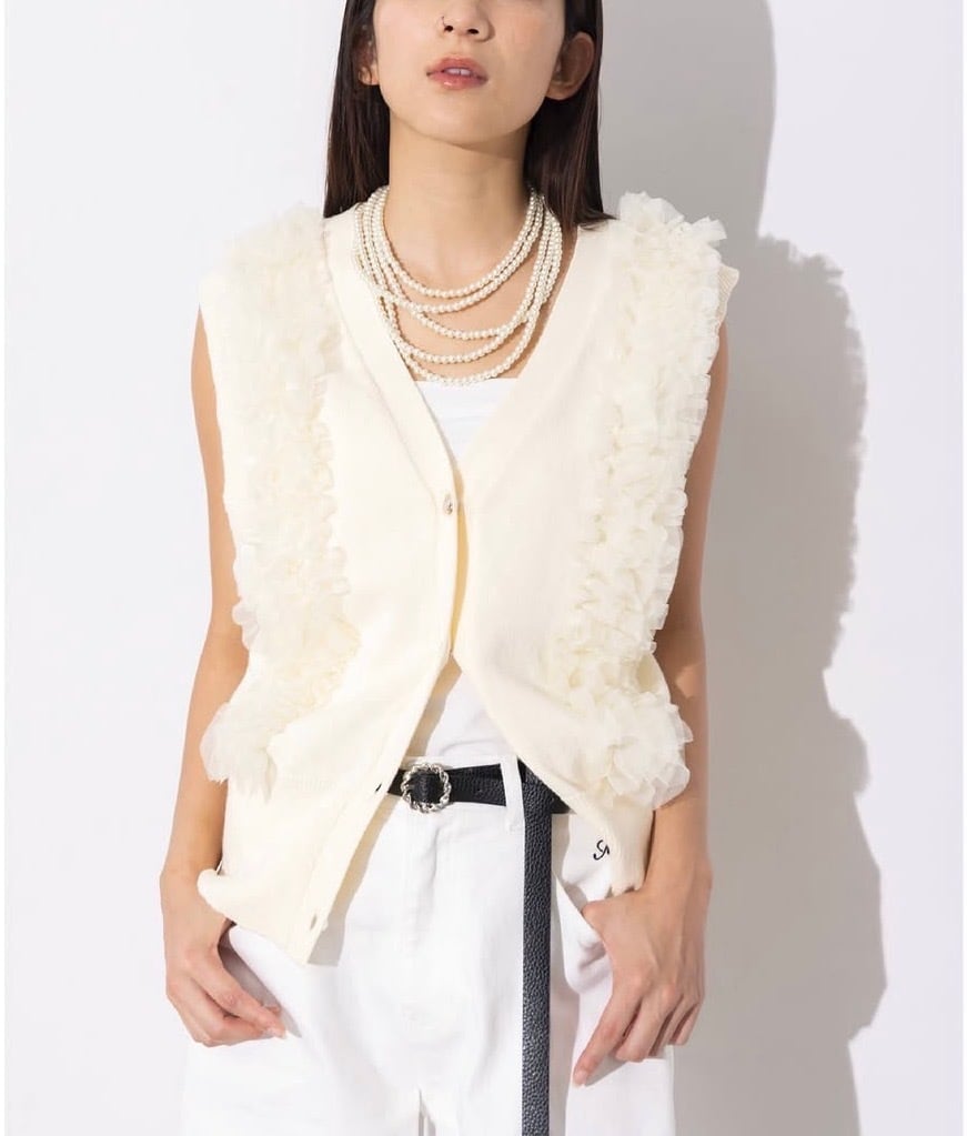 MARGAUX VINTAGE / チュールフリルベスト　定価¥16,500 MARGAUX VINTAGE 】チュールフリルベスト | valance 福井｜レディース