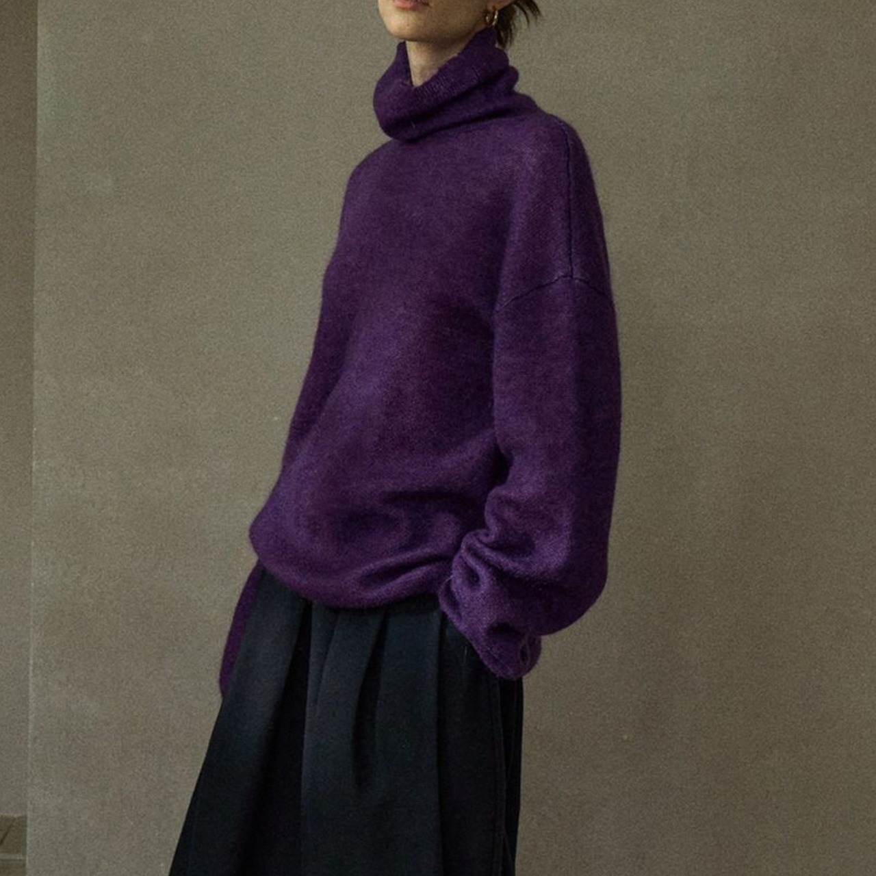 Deep Loose Turtleneck Knit【4color】 T3651