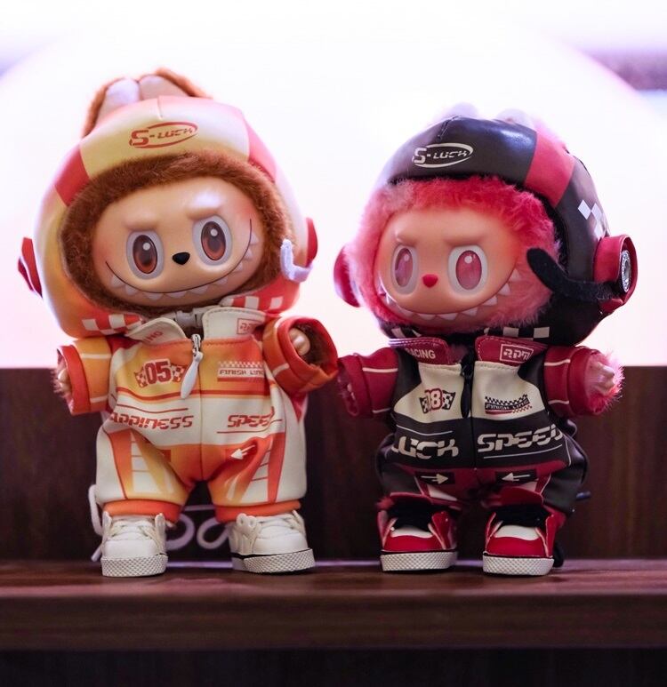Labubu 1〜3代対応 レーシング ロンパースパンツ+ヘルメット ドール用