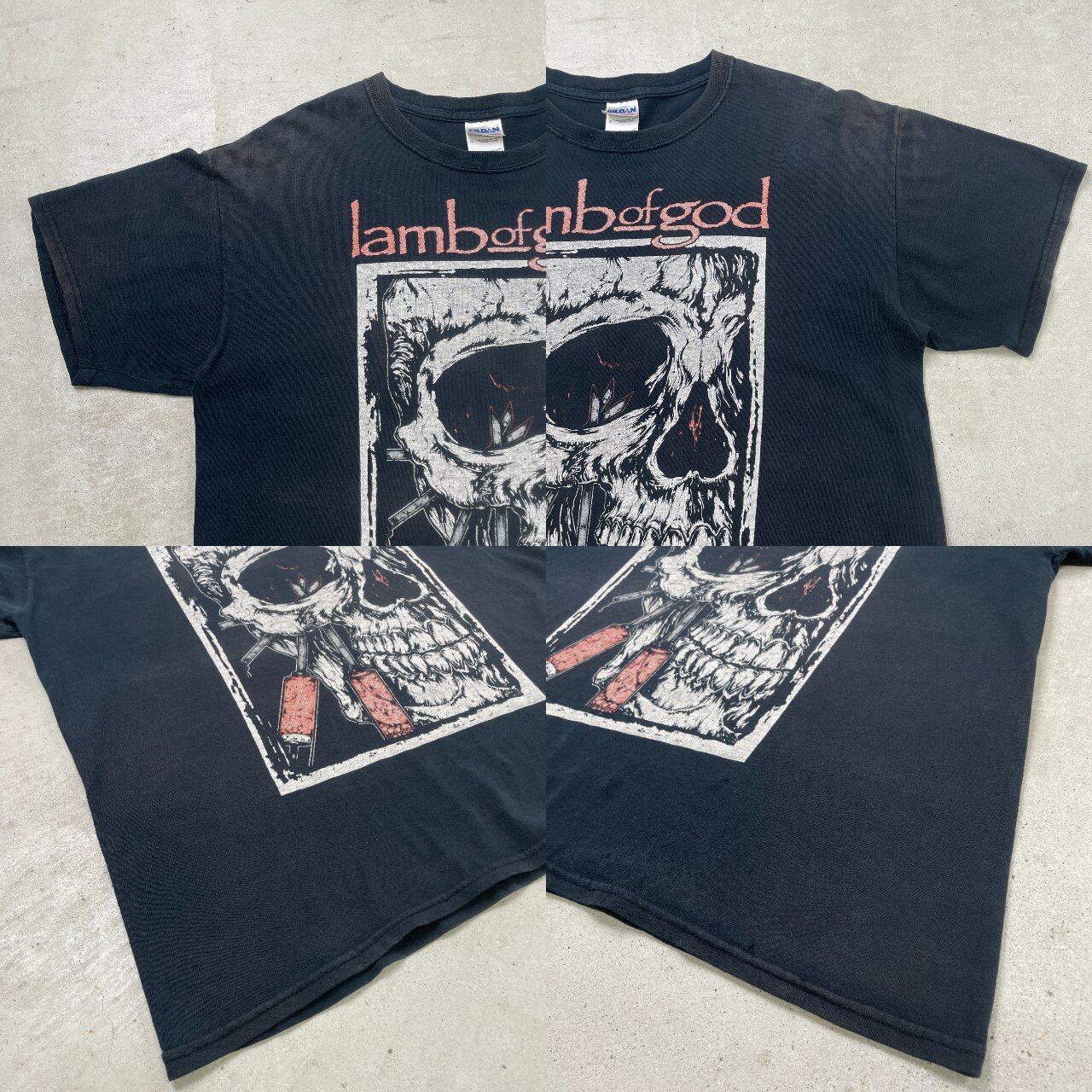 lamb of god ラムオブゴッド バンドTシャツ バンT メンズL 古着 スカル 