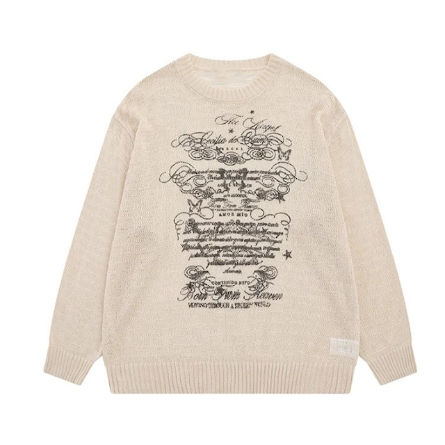 cassic lettering mesh knit　クラシックレタリングメッシュニット　J2136