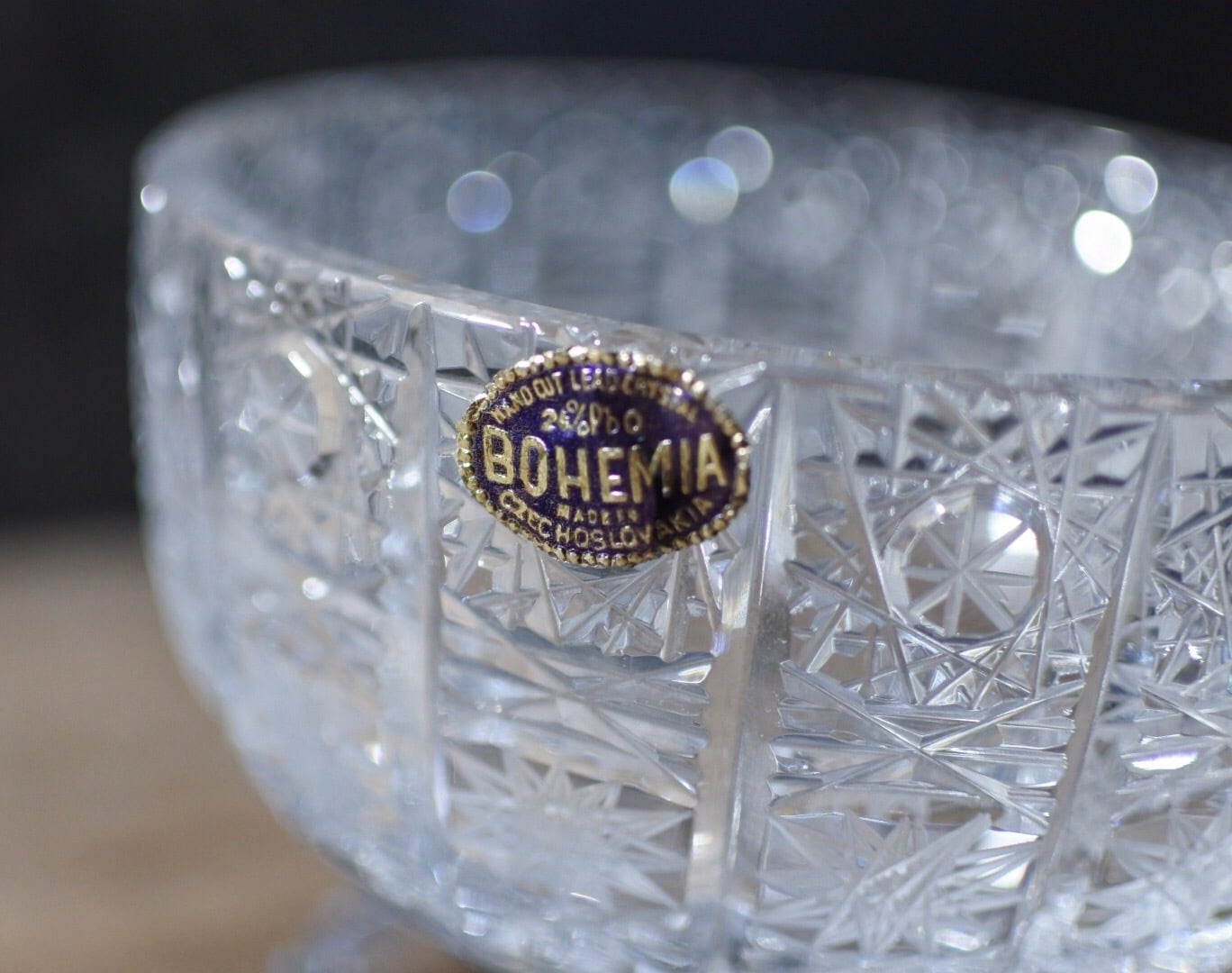 驚きの値段で】 ボヘミアクリスタル チェコスロバキア 円形 皿