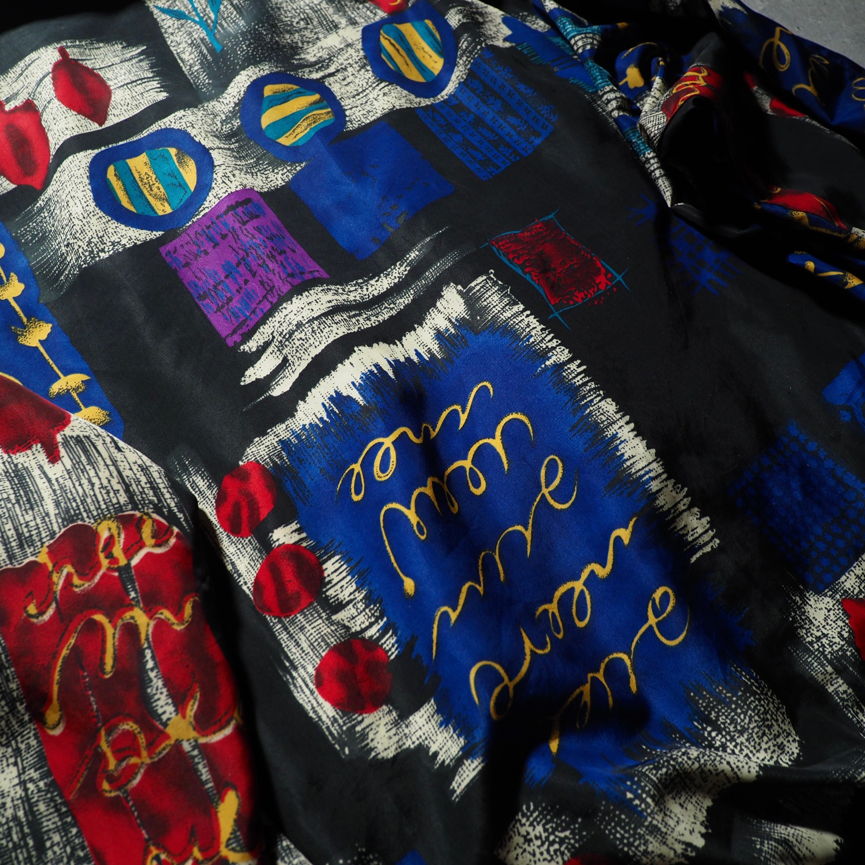 1990s Beautiful modern Art full pattern Design vintage Blouson