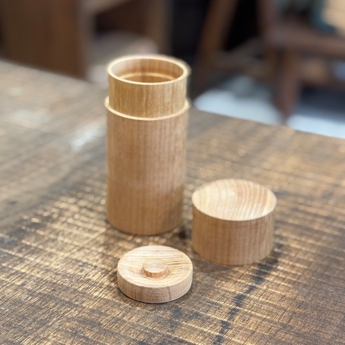 茶筒　無垢材　茶道具　送料無料