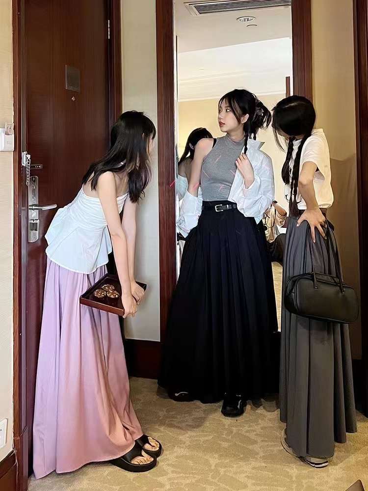 ベルト付きロングスカート AJ1358-2008