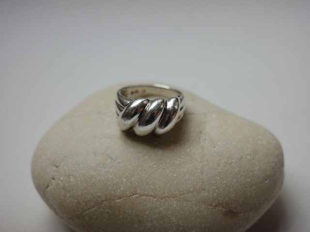 〈vintage silver925〉wide ribbed ring