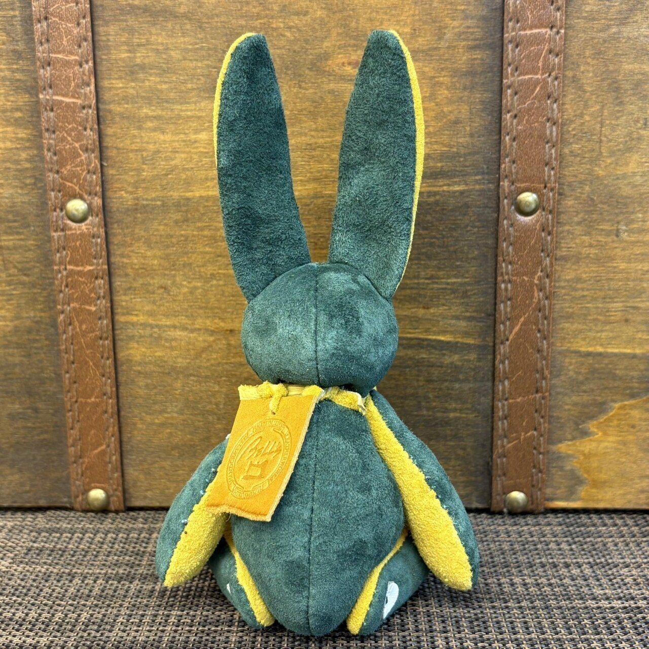 【ピッグスウェード】のベルラビ★マイスターの手作り「ベルズラビット」グリーン×イエロー系　写真の1点販売です