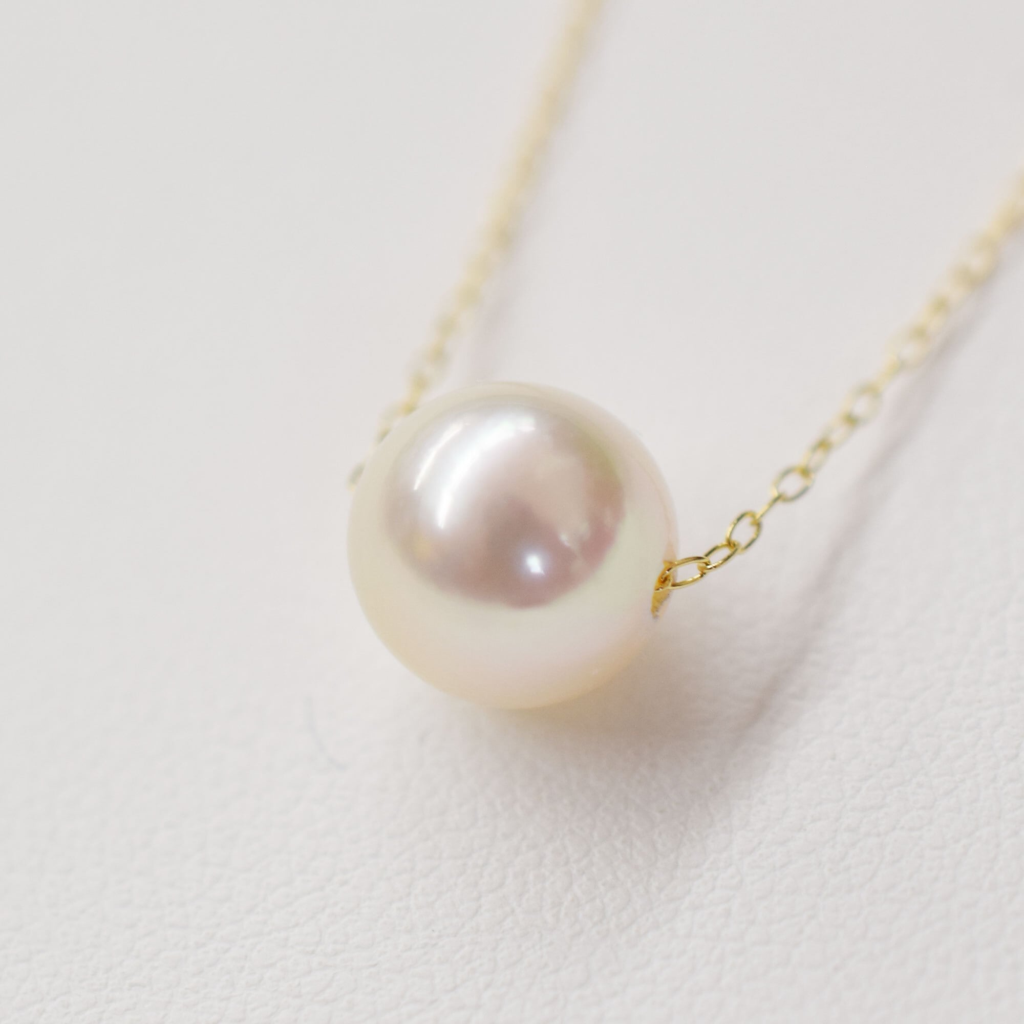 pearl403］9mm - 9.5mm 1粒 ネックレス ホワイトピンク あこや真珠