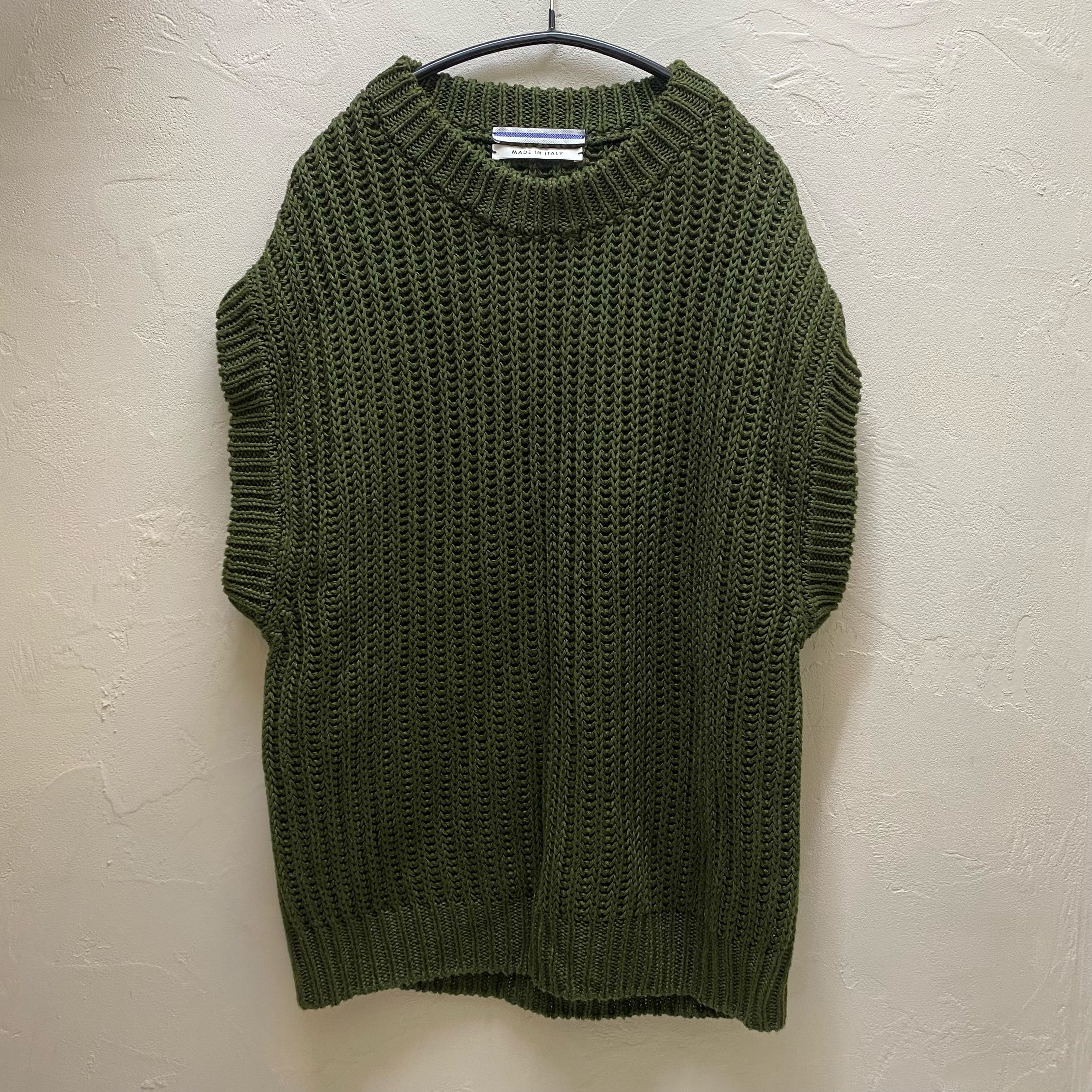 Cristaseya クリスタセヤ 20SS LINEN RIBBED 3 YARN GILET リネン  