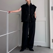 Wジップスウェードvest/ブラック