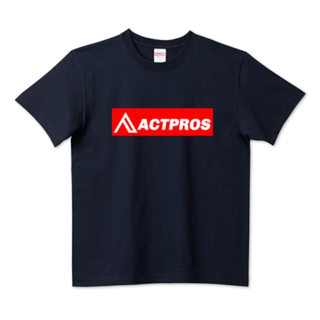 【MEN'S】ACTPROS ボックスロゴ 5.6ハイクオリティーTシャツ（United Athle） ネイビー