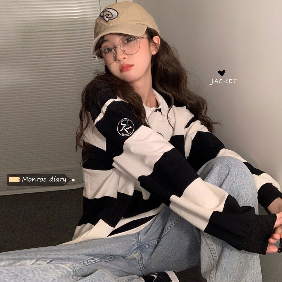 スタンダードルーズセーター オータムカジュアルカラートップス レトロ 秋物 モンロー1601320138