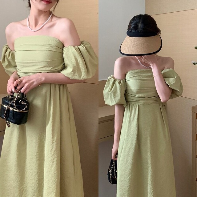 チューブトップ エレガント ワンピース レディース 韓国ファッション 大人可愛い 春夏