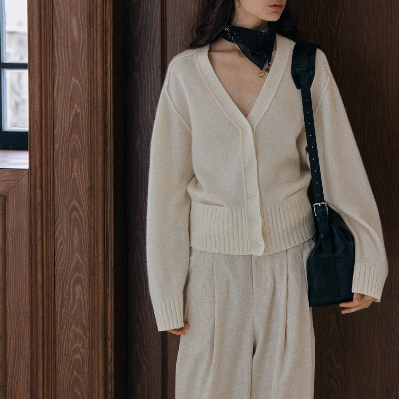 V-neck Ribbed Knit Cardigan【4color】 T3658