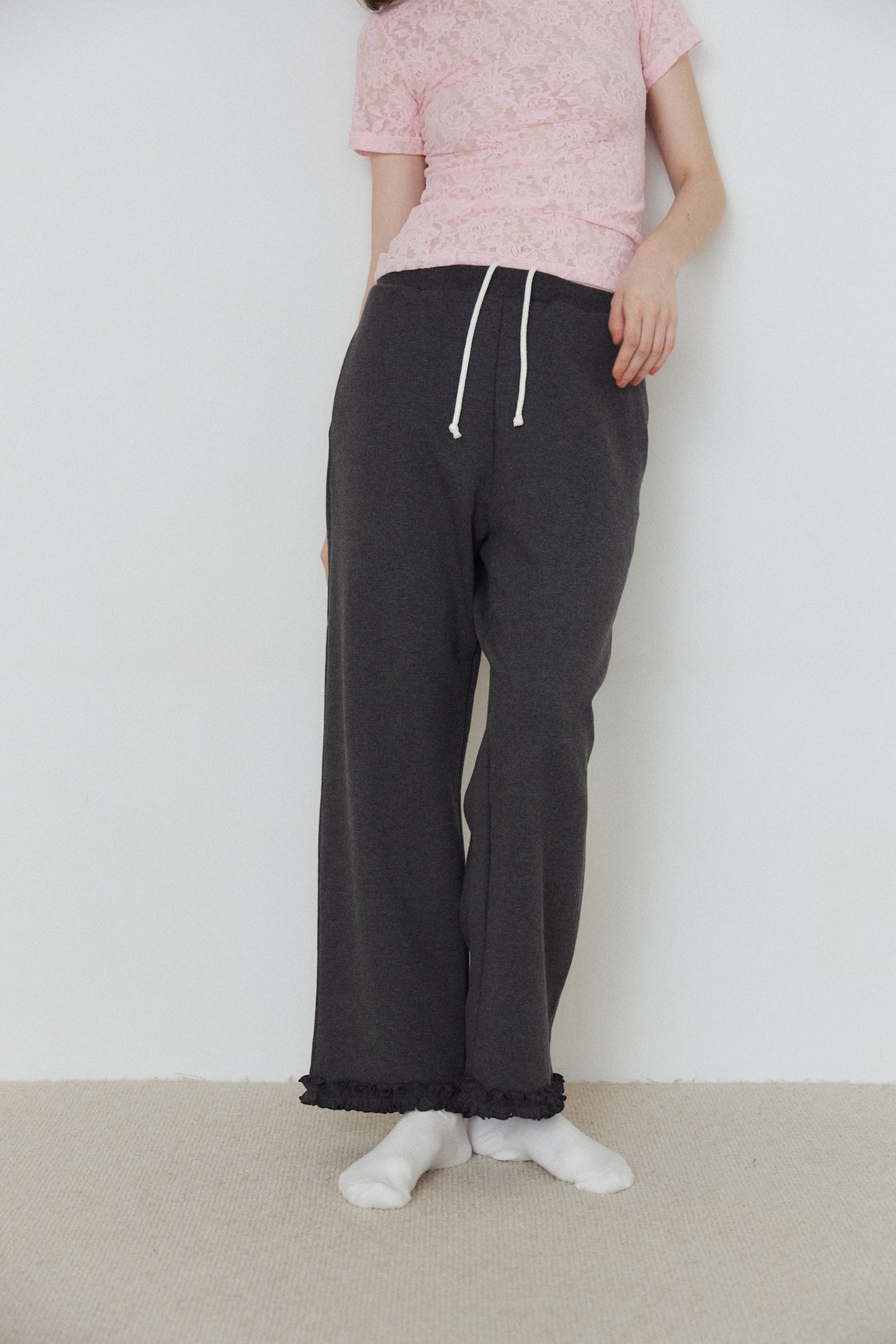 frill sweat pants