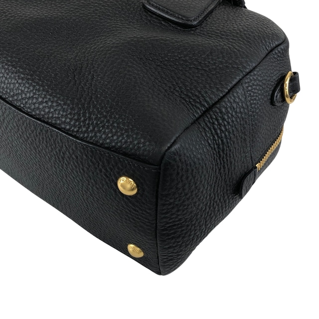 PRADA プラダ ショルダーバッグ ブラック ロゴ レザー 2WAY ボストン vintage ヴィンテージ オールド ws8uyb