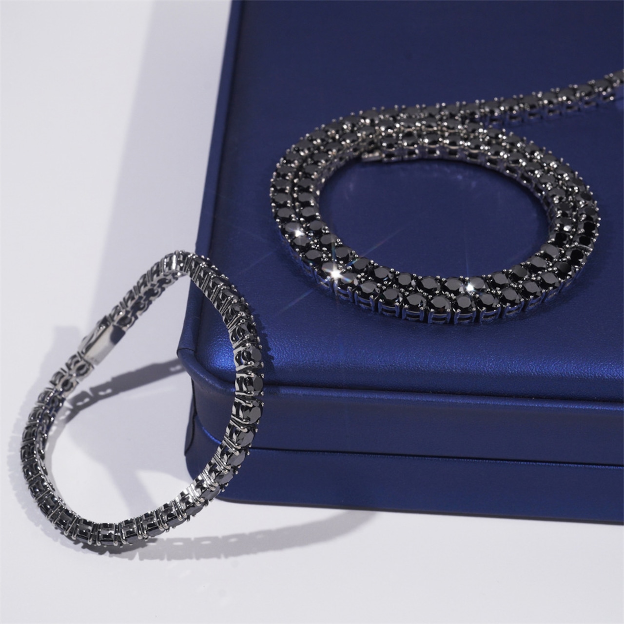 【grt35】Black Moissanite Tennis Bracelet (4mm)