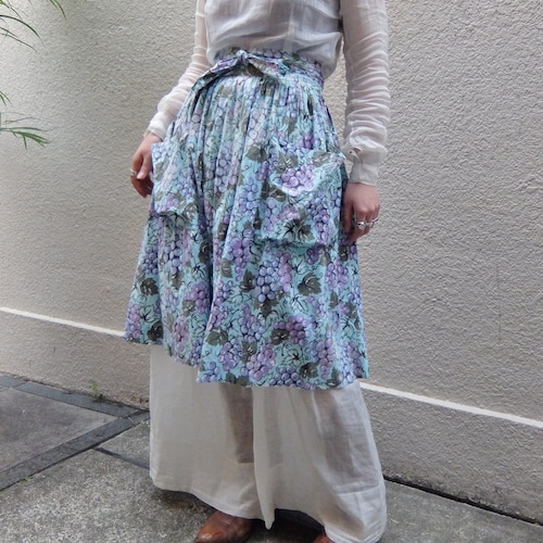 Vintage grape apron／ヴィンテージ ブドウ柄 エプロン