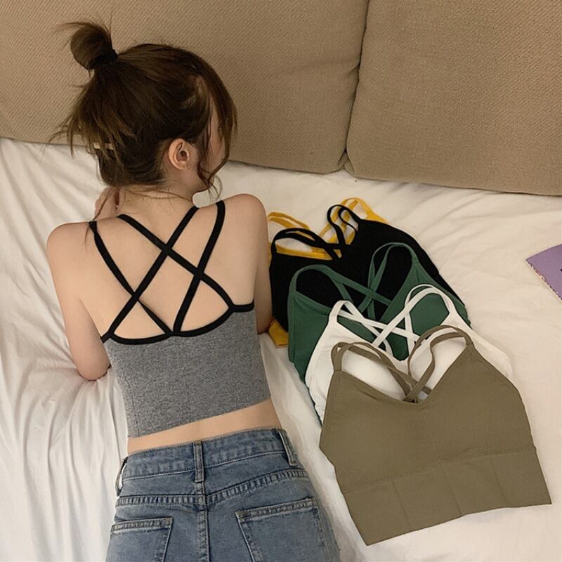サマースタイル薄手トップス クロスバックショート 夏物 YY-ファッション61564045012