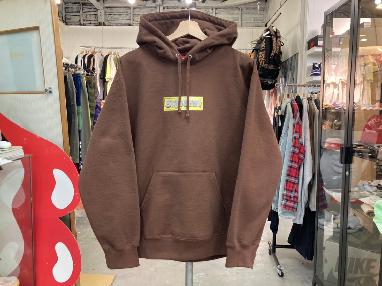 Supreme Box Logo Hooded  Dark Brown