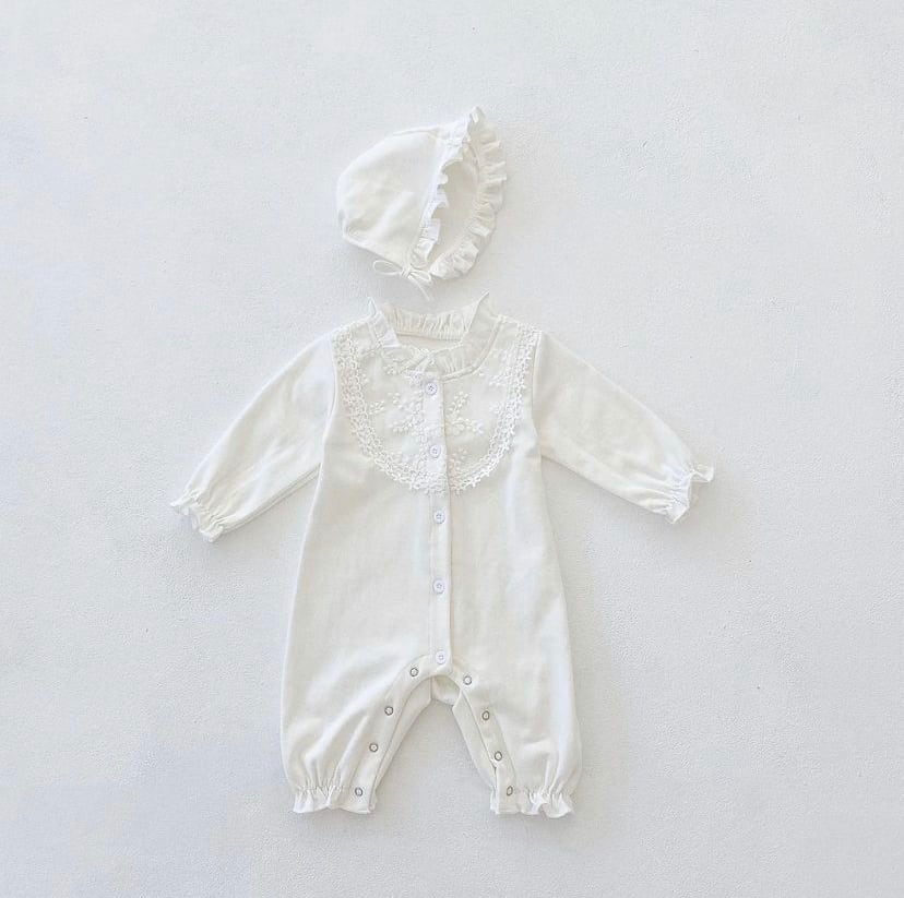 刺繍レースベビードレス♡