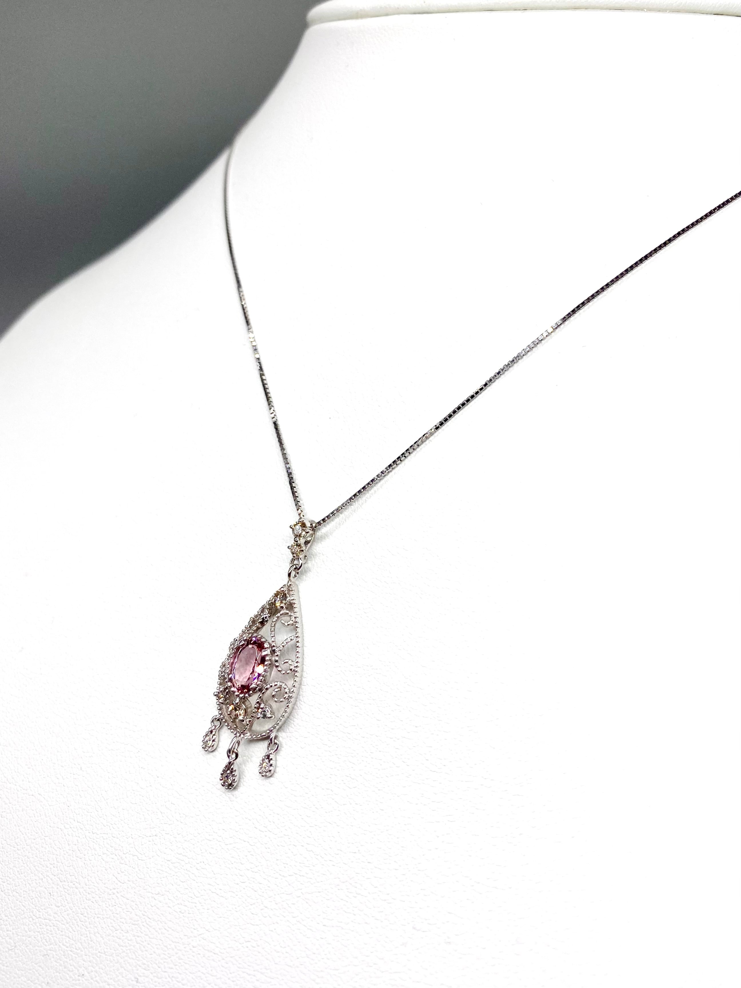 ピンクトルマリン 0.714ct /ダイヤモンド 計0.273ct K18WG