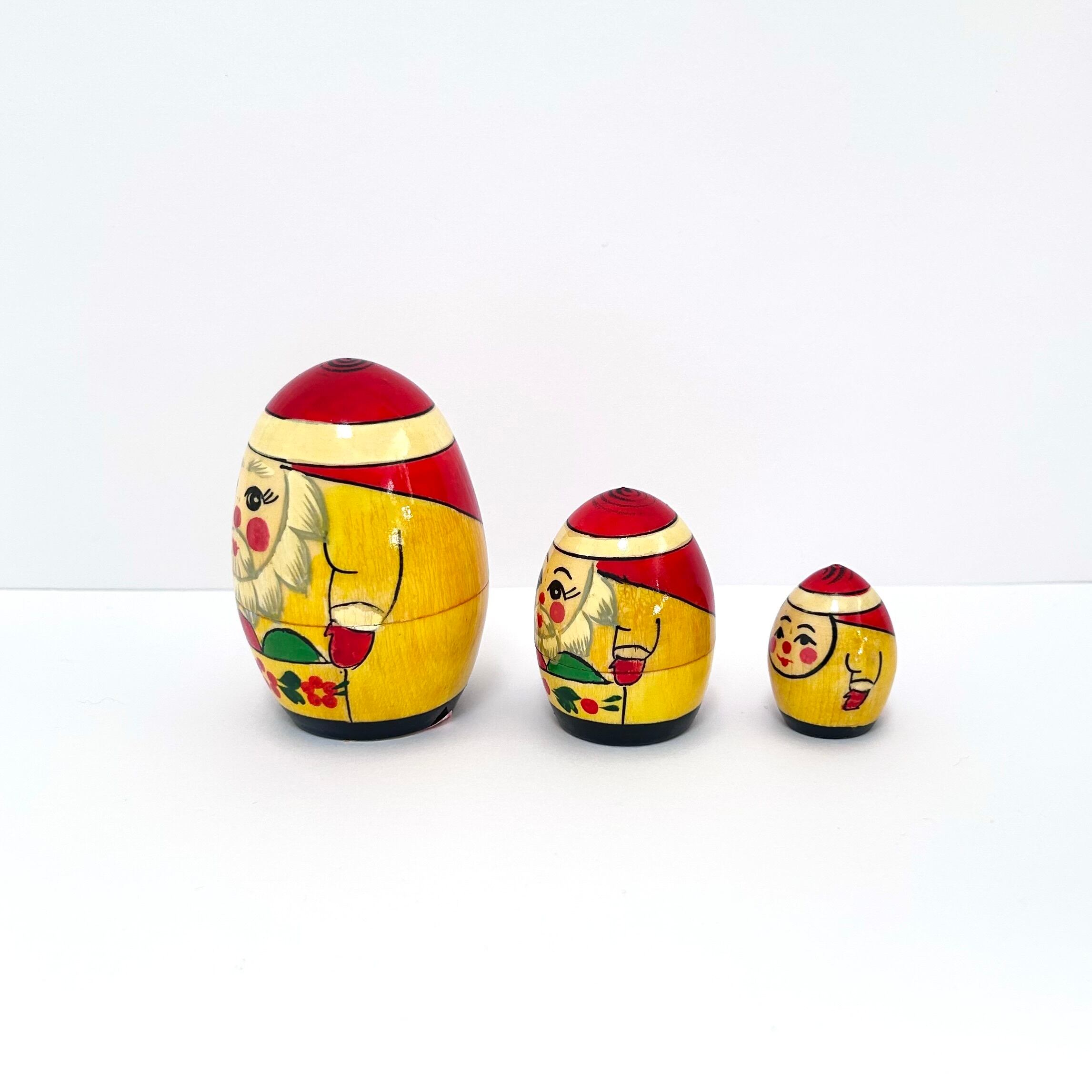マトリョーシカ サンタクロース マトリョーシカ たまご 8cm 3ピース セミョーノフ