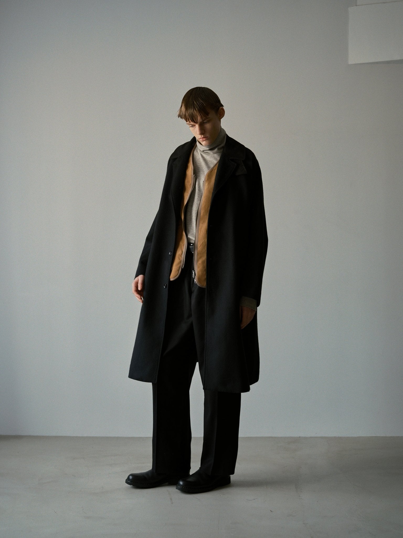 WOMEN'S】S100'S WOOL CASHMERE TUCK PT-LONG / S100'sウールカシミヤ