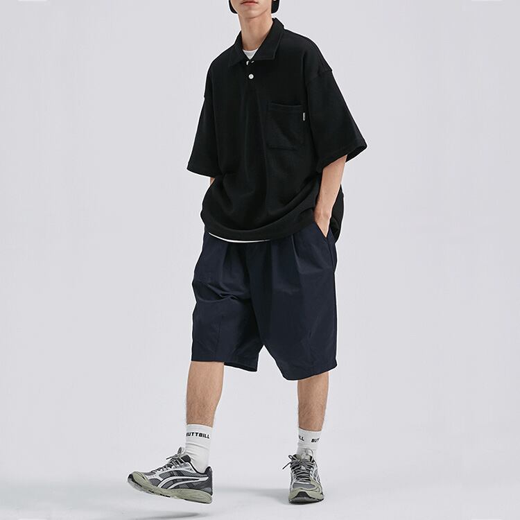 ★WAFFLE LOOSE POLO SHIRT　　　　　　01073