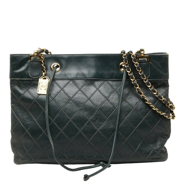シャネル ビコローレ チェーン トートバッグ ショルダーバッグ 斜めかけ グリーン レザー レディース CHANEL 【中古】