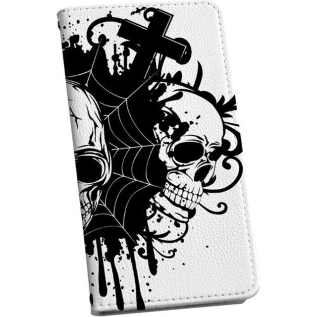 iphone7 ケース カバー 手帳 スマコレ 手帳型 レザー 手帳タイプ 革 スマホケース スマホカバー 013581 スカル 骸骨 ロック 105