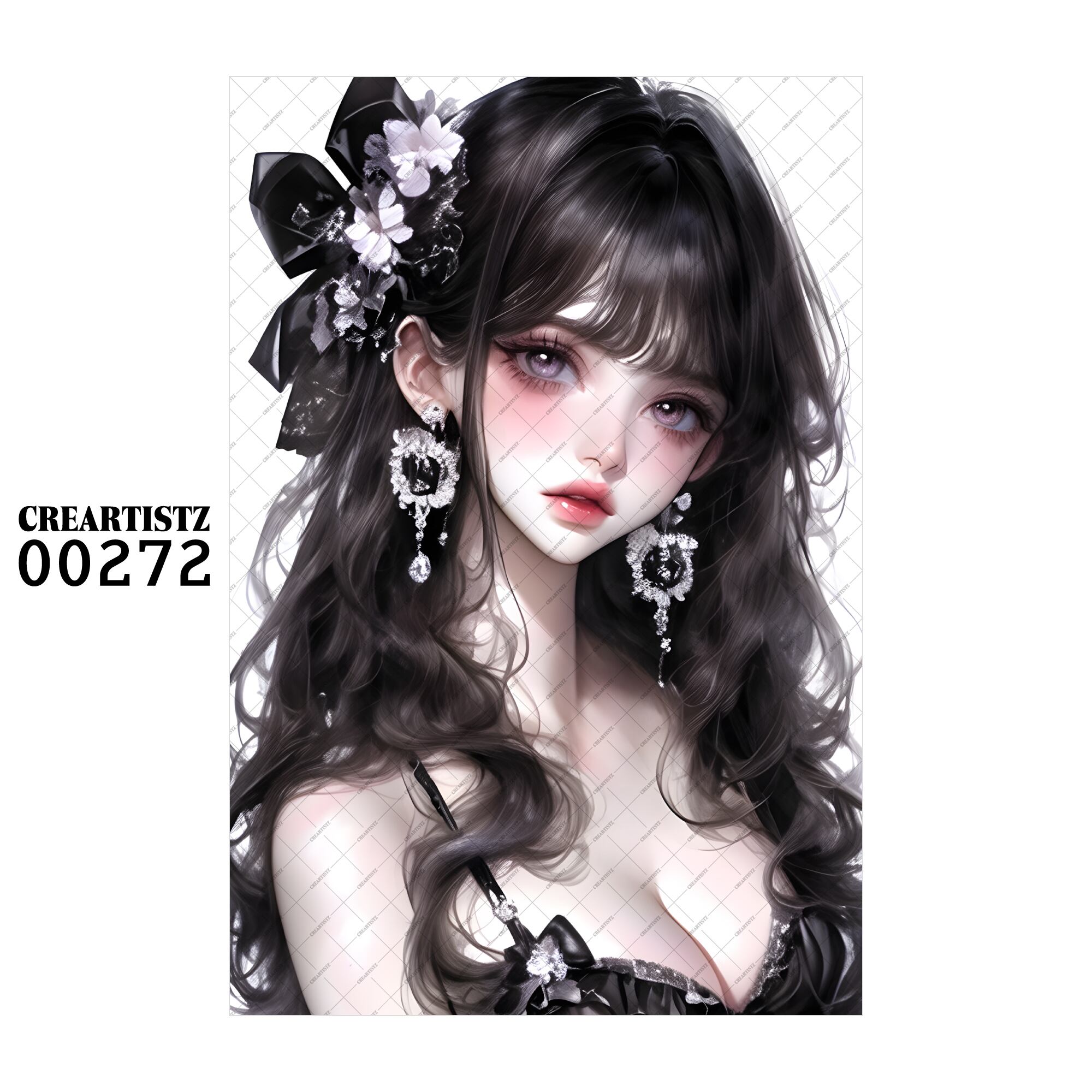 00272 ガール キュート オリジナル ペーパー/ステッカー 4枚セット CREARTISTZ