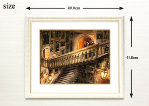 トーマス キンケード スタジオ「ハリー・ポッター/グランド ステアケース」額縁 作品証明書 展示用フック付き アートプリントポスター
